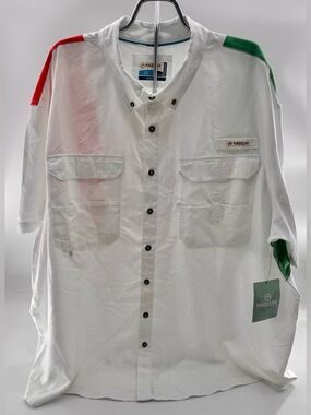 Magellan Outdoors Mexico Flag Fishing Shirt NEW W DEFECTS Size 3XL Button Down